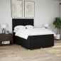 vidaXL Boxspringbett mit Matratze Schwarz 160x200 cm Stoff vidaXL Boxspringbett mit Matratze Schwarz 160x200 cm Stoff