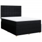 vidaXL Boxspringbett mit Matratze Schwarz 160x200 cm Stoff vidaXL Boxspringbett mit Matratze Schwarz 160x200 cm Stoff