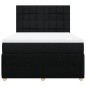 vidaXL Boxspringbett mit Matratze Schwarz 160x200 cm Stoff vidaXL Boxspringbett mit Matratze Schwarz 160x200 cm Stoff