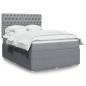 vidaXL Boxspringbett mit Matratze Hellgrau 160x200 cm Stoff vidaXL Boxspringbett mit Matratze Hellgrau 160x200 cm Stoff