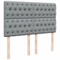 vidaXL Boxspringbett mit Matratze Hellgrau 160x200 cm Stoff vidaXL Boxspringbett mit Matratze Hellgrau 160x200 cm Stoff