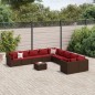 vidaXL 11-tlg. Garten-Sofagarnitur mit Kissen Braun Poly Rattan vidaXL 11-tlg. Garten-Sofagarnitur mit Kissen Braun Poly Rattan