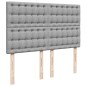 vidaXL Boxspringbett mit Matratze Hellgrau 160x200 cm Stoff