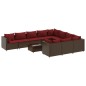 vidaXL 11-tlg. Garten-Sofagarnitur mit Kissen Braun Poly Rattan vidaXL 11-tlg. Garten-Sofagarnitur mit Kissen Braun Poly Rattan