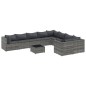 vidaXL 10-tlg. Garten-Sofagarnitur mit Kissen Grau Poly Rattan vidaXL 10-tlg. Garten-Sofagarnitur mit Kissen Grau Poly Rattan