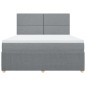 vidaXL Boxspringbett mit Matratze Hellgrau 180x200 cm Stoff vidaXL Boxspringbett mit Matratze Hellgrau 180x200 cm Stoff
