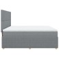 vidaXL Boxspringbett mit Matratze Hellgrau 180x200 cm Stoff vidaXL Boxspringbett mit Matratze Hellgrau 180x200 cm Stoff