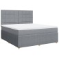 vidaXL Boxspringbett mit Matratze Hellgrau 180x200 cm Stoff vidaXL Boxspringbett mit Matratze Hellgrau 180x200 cm Stoff