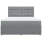 vidaXL Boxspringbett mit Matratze Hellgrau 180x200 cm Stoff vidaXL Boxspringbett mit Matratze Hellgrau 180x200 cm Stoff