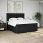 vidaXL Boxspringbett mit Matratze Schwarz 180x200 cm Stoff vidaXL Boxspringbett mit Matratze Schwarz 180x200 cm Stoff
