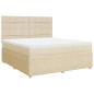 vidaXL Boxspringbett mit Matratze Creme 180x200 cm Stoff vidaXL Boxspringbett mit Matratze Creme 180x200 cm Stoff