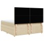 vidaXL Boxspringbett mit Matratze Creme 180x200 cm Stoff vidaXL Boxspringbett mit Matratze Creme 180x200 cm Stoff