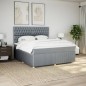 vidaXL Boxspringbett mit Matratze Hellgrau 180x200 cm Stoff vidaXL Boxspringbett mit Matratze Hellgrau 180x200 cm Stoff