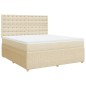 vidaXL Boxspringbett mit Matratze Creme 180x200 cm Stoff vidaXL Boxspringbett mit Matratze Creme 180x200 cm Stoff