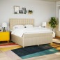 vidaXL Boxspringbett mit Matratze Creme 180x200 cm Stoff vidaXL Boxspringbett mit Matratze Creme 180x200 cm Stoff