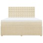 vidaXL Boxspringbett mit Matratze Creme 180x200 cm Stoff vidaXL Boxspringbett mit Matratze Creme 180x200 cm Stoff