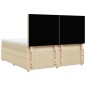 vidaXL Boxspringbett mit Matratze Creme 180x200 cm Stoff vidaXL Boxspringbett mit Matratze Creme 180x200 cm Stoff