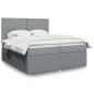 vidaXL Boxspringbett mit Matratze Hellgrau 200x200 cm Stoff vidaXL Boxspringbett mit Matratze Hellgrau 200x200 cm Stoff