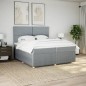 vidaXL Boxspringbett mit Matratze Hellgrau 200x200 cm Stoff vidaXL Boxspringbett mit Matratze Hellgrau 200x200 cm Stoff