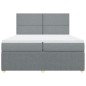 vidaXL Boxspringbett mit Matratze Hellgrau 200x200 cm Stoff vidaXL Boxspringbett mit Matratze Hellgrau 200x200 cm Stoff