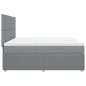 vidaXL Boxspringbett mit Matratze Hellgrau 200x200 cm Stoff vidaXL Boxspringbett mit Matratze Hellgrau 200x200 cm Stoff