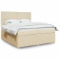 vidaXL Boxspringbett mit Matratze Creme 200x200 cm Stoff vidaXL Boxspringbett mit Matratze Creme 200x200 cm Stoff