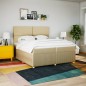 vidaXL Boxspringbett mit Matratze Creme 200x200 cm Stoff vidaXL Boxspringbett mit Matratze Creme 200x200 cm Stoff