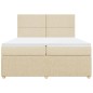 vidaXL Boxspringbett mit Matratze Creme 200x200 cm Stoff vidaXL Boxspringbett mit Matratze Creme 200x200 cm Stoff