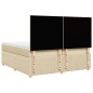 vidaXL Boxspringbett mit Matratze Creme 200x200 cm Stoff vidaXL Boxspringbett mit Matratze Creme 200x200 cm Stoff