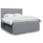 vidaXL Boxspringbett mit Matratze Hellgrau 200x200 cm Stoff vidaXL Boxspringbett mit Matratze Hellgrau 200x200 cm Stoff