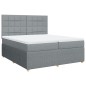 vidaXL Boxspringbett mit Matratze Hellgrau 200x200 cm Stoff vidaXL Boxspringbett mit Matratze Hellgrau 200x200 cm Stoff