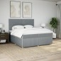 vidaXL Boxspringbett mit Matratze Hellgrau 200x200 cm Stoff vidaXL Boxspringbett mit Matratze Hellgrau 200x200 cm Stoff
