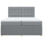 vidaXL Boxspringbett mit Matratze Hellgrau 200x200 cm Stoff vidaXL Boxspringbett mit Matratze Hellgrau 200x200 cm Stoff