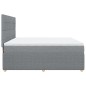vidaXL Boxspringbett mit Matratze Hellgrau 200x200 cm Stoff vidaXL Boxspringbett mit Matratze Hellgrau 200x200 cm Stoff