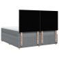 vidaXL Boxspringbett mit Matratze Hellgrau 200x200 cm Stoff vidaXL Boxspringbett mit Matratze Hellgrau 200x200 cm Stoff