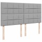 vidaXL Boxspringbett mit Matratze Hellgrau 200x200 cm Stoff vidaXL Boxspringbett mit Matratze Hellgrau 200x200 cm Stoff