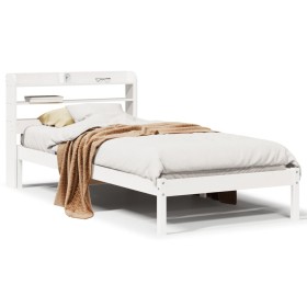vidaXL Massivholzbett ohne Matratze Weiß 75x190 cm Kiefernholz