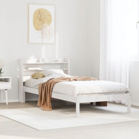 vidaXL Massivholzbett ohne Matratze Weiß 75x190 cm Kiefernholz
