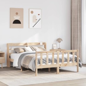 vidaXL Massivholzbett ohne Matratze 140x190 cm Kiefernholz