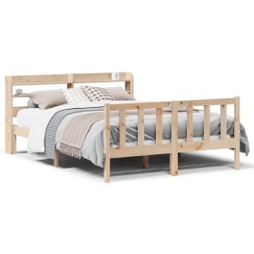 vidaXL Massivholzbett ohne Matratze 140x190 cm Kiefernholz