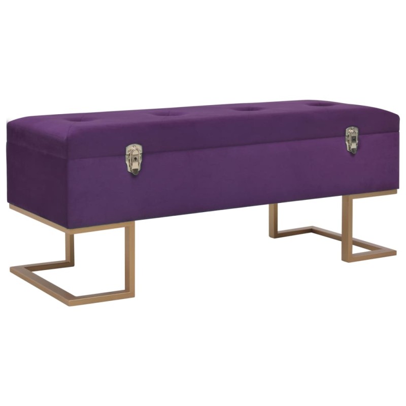 Bank mit Staufach 105 cm Lila Samt Bank mit Staufach 105 cm Lila Samt