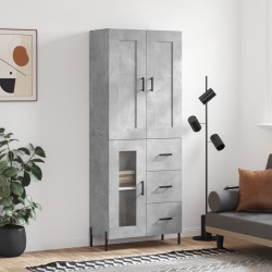 vidaXL Highboard Betongrau 69,5x34x180 cm Holzwerkstoff