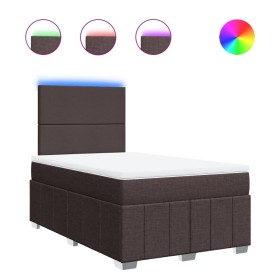 vidaXL Boxspringbett mit Matratze Dunkelbraun 120x200 cm Stoff