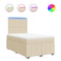 vidaXL Boxspringbett mit Matratze Creme 120x200 cm Stoff vidaXL Boxspringbett mit Matratze Creme 120x200 cm Stoff