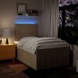 vidaXL Boxspringbett mit Matratze Creme 120x200 cm Stoff vidaXL Boxspringbett mit Matratze Creme 120x200 cm Stoff