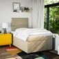 vidaXL Boxspringbett mit Matratze Creme 120x200 cm Stoff vidaXL Boxspringbett mit Matratze Creme 120x200 cm Stoff