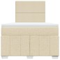 vidaXL Boxspringbett mit Matratze Creme 120x200 cm Stoff vidaXL Boxspringbett mit Matratze Creme 120x200 cm Stoff