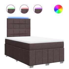 vidaXL Boxspringbett mit Matratze Dunkelbraun 120x200 cm Stoff