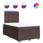 vidaXL Boxspringbett mit Matratze Dunkelbraun 120x200 cm Stoff vidaXL Boxspringbett mit Matratze Dunkelbraun 120x200 cm Stoff