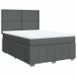 vidaXL Boxspringbett mit Matratze Dunkelgrau 160x200 cm Stoff vidaXL Boxspringbett mit Matratze Dunkelgrau 160x200 cm Stoff